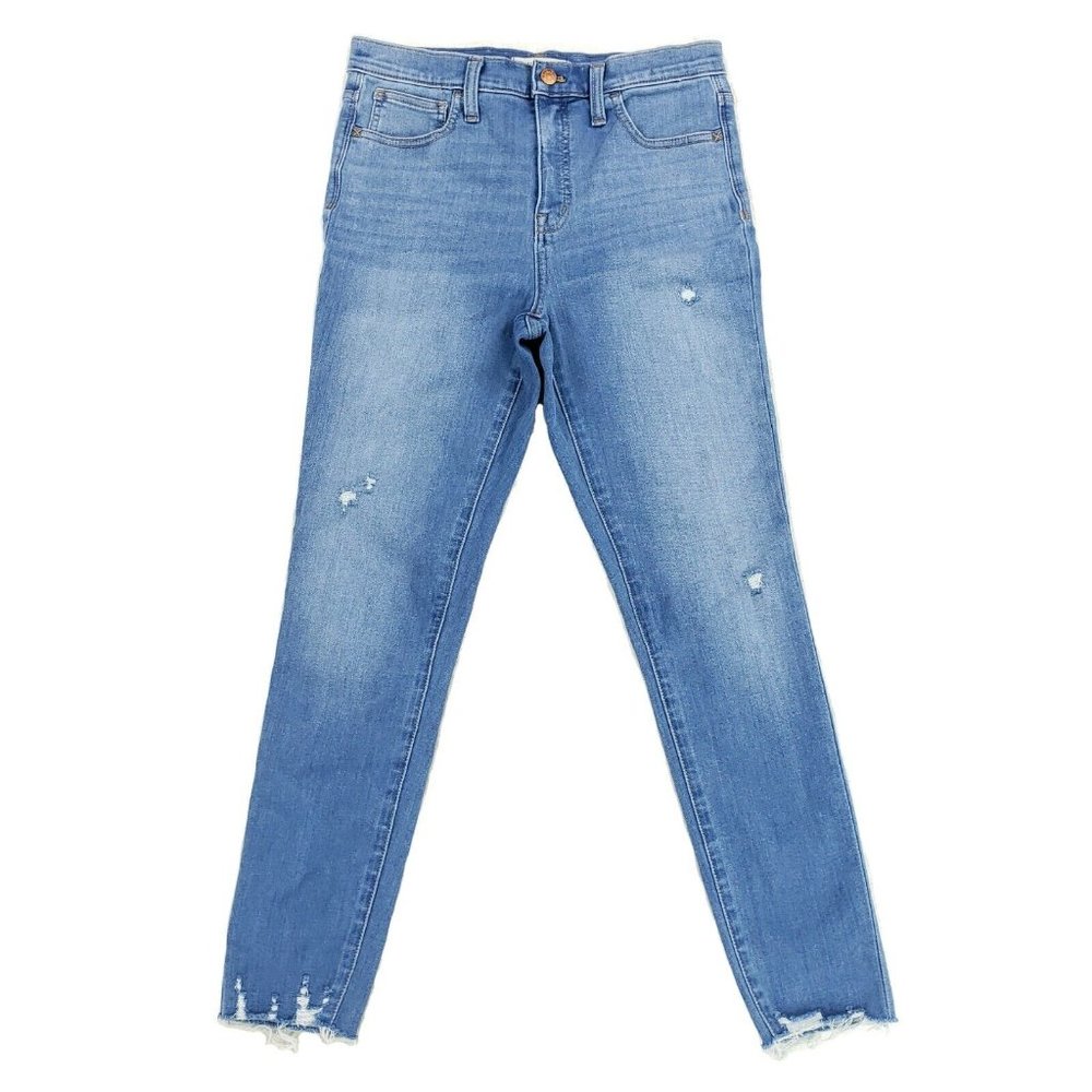 Madewell 10" High Rise Jeggings Raw Hem Blue Jeans Womens Size 28T Measure 30x27